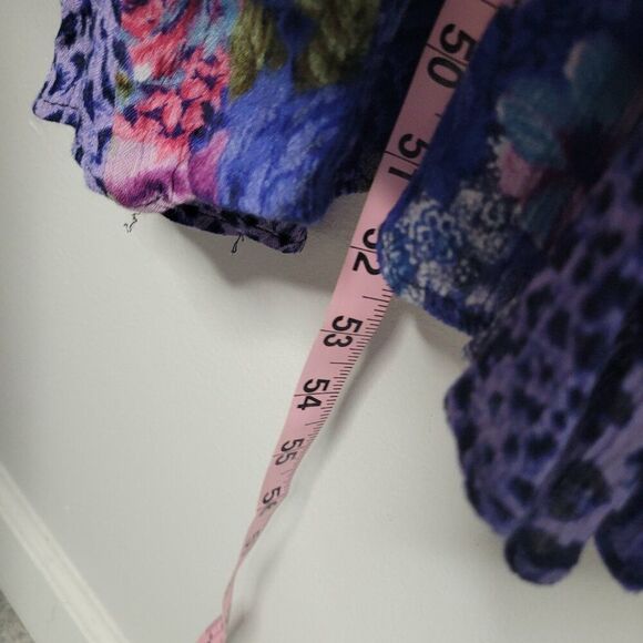 Vintage American Vintage II purple pink mixed print grunge maxi plus size dress - Picture 6 of 6